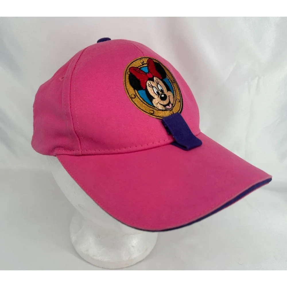 Disney Cruise Line Baseball Cap Women OS Pink Minnie Mouse Embroidered Nautical